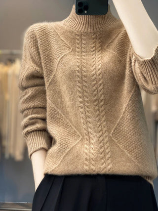 Pull élégant en cachemire à col roulé