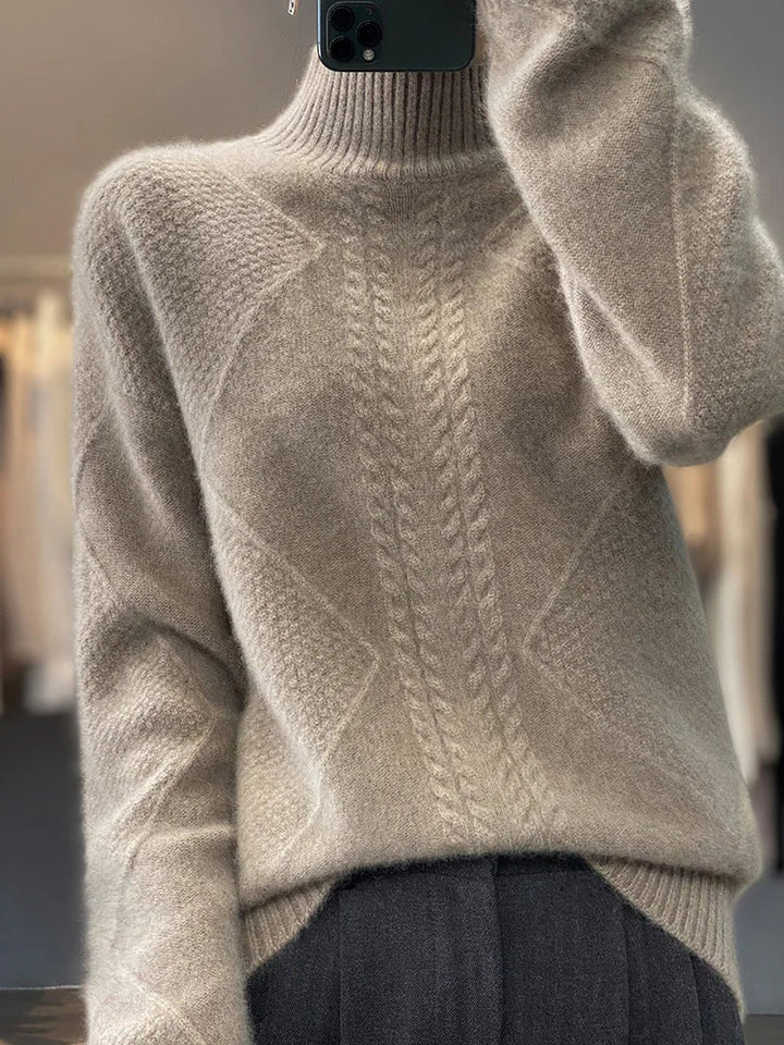 Pull élégant en cachemire à col roulé