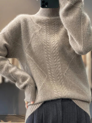 Pull élégant en cachemire à col roulé