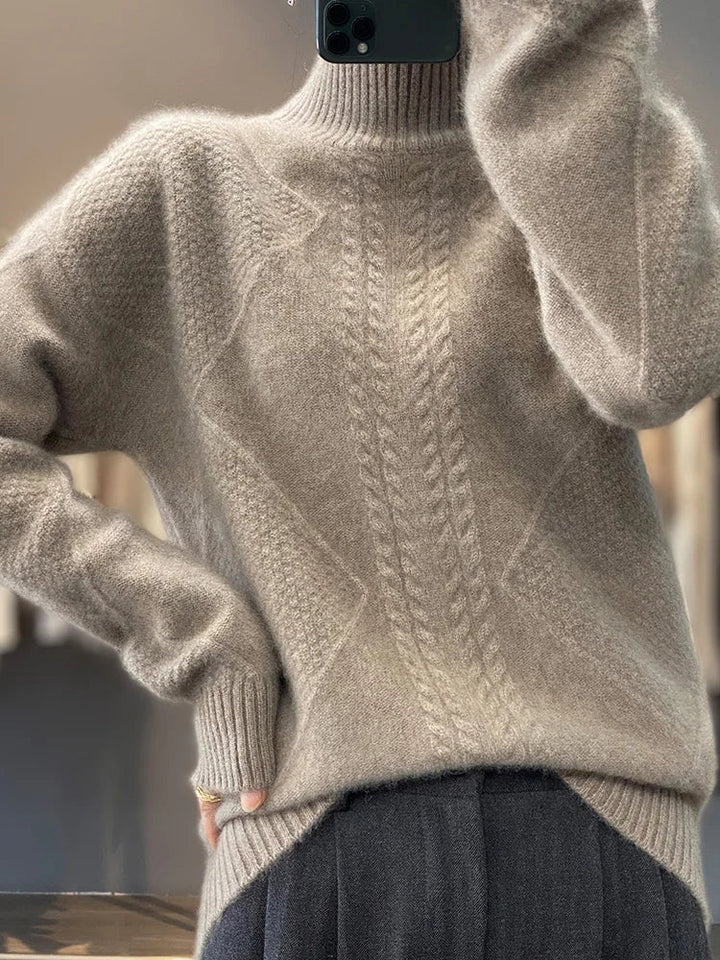 Pull élégant en cachemire à col roulé
