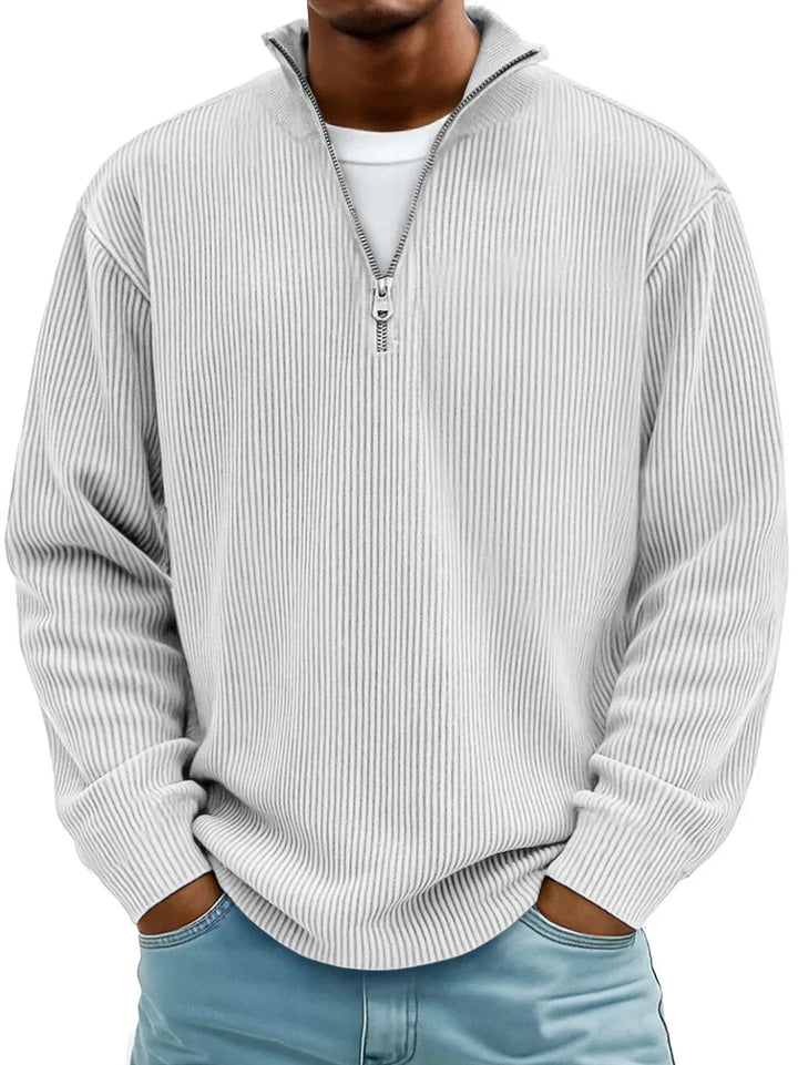Gaspard | Pull Col Zippé Côtelé Marc
