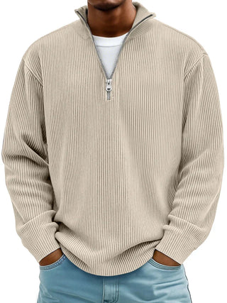 Gaspard | Pull Col Zippé Côtelé Marc