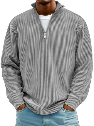 Gaspard | Pull Col Zippé Côtelé Marc