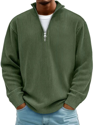 Gaspard | Pull Col Zippé Côtelé Marc